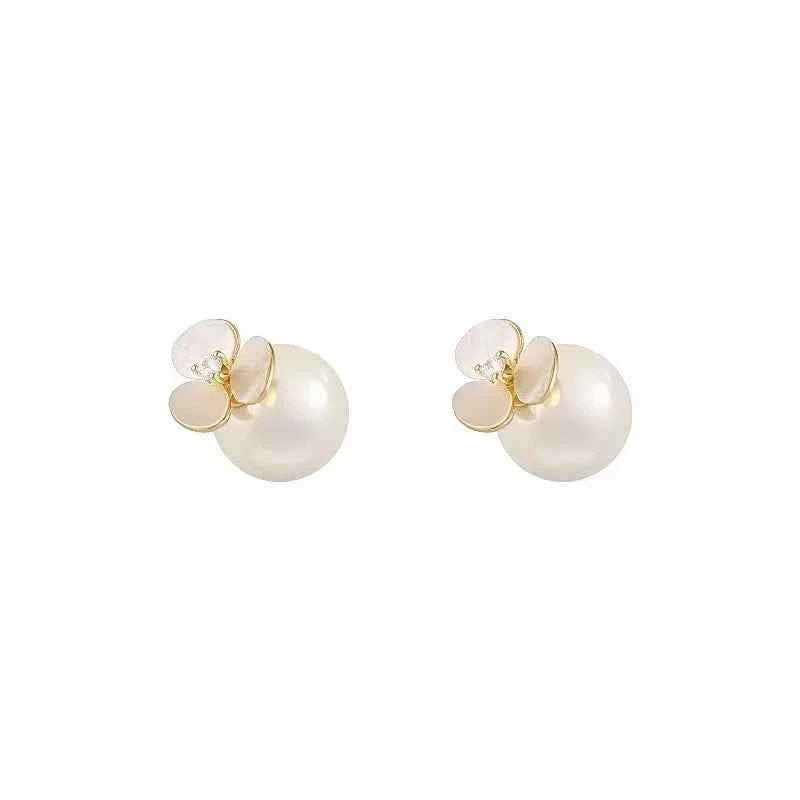 Luxury French Flower Pearl Stud Earring