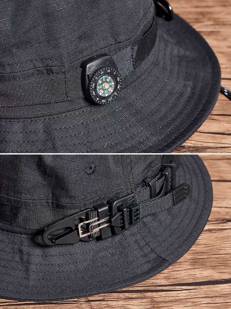 Coal Black Bucket Camping Hat