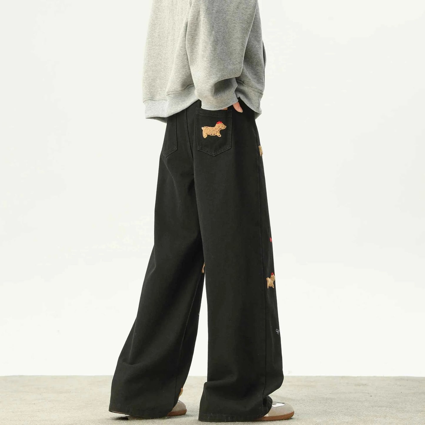 Y2K Streetwear High Quality Embroidered Striped Jeans