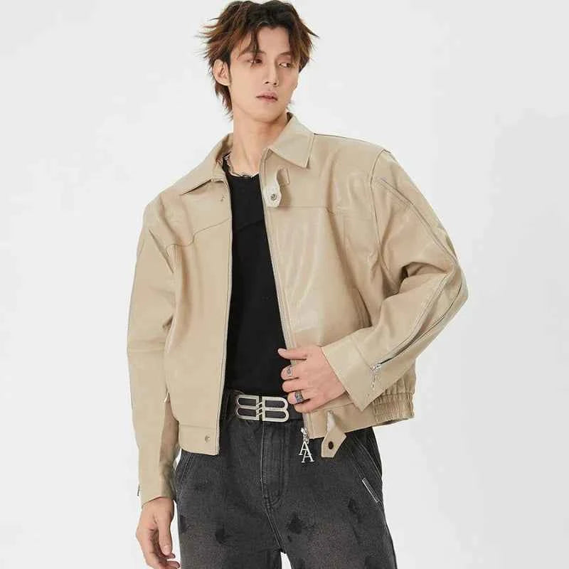 Men Lumi Retro Korean Motorcycle Leather Jacket