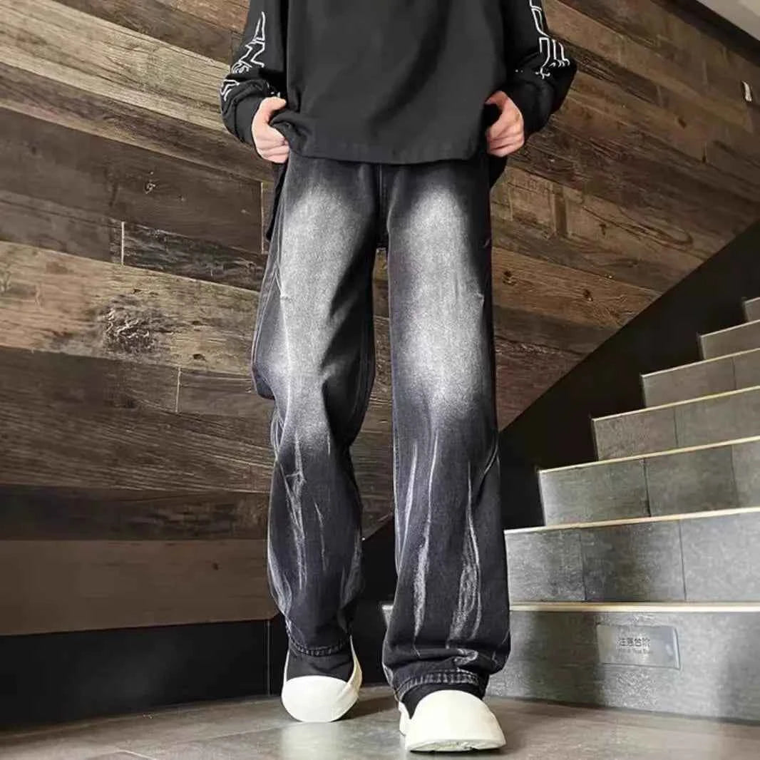 Gothic Winter Dye Denim Straight Leg Jeans