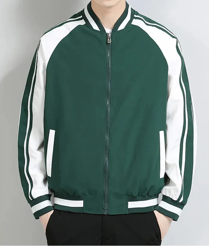 Breathable Striped Windbreaker Baseball Jacket - Luxuryurbanwear