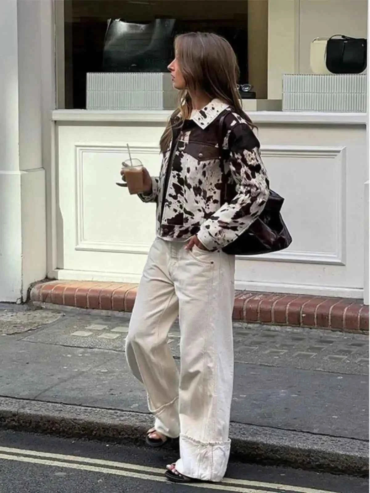 Women Cool Stylish Printed Collar Jacket