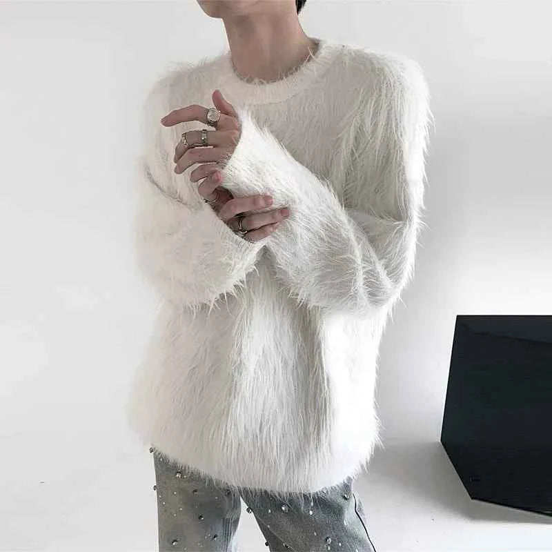 Streetwear Comfort Luxury Chic Mink Wool Knitted Sweater