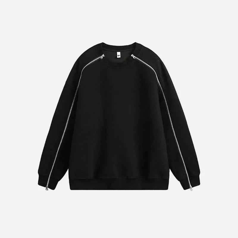 Plush Retro High Street Zipper Sweatshirt