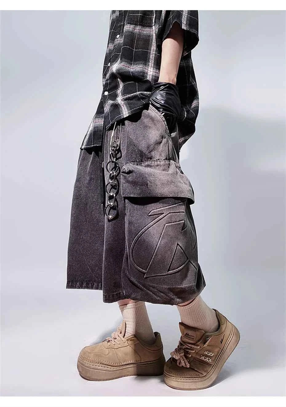 Retro Hip Hop Wide Leg Denim Jorts