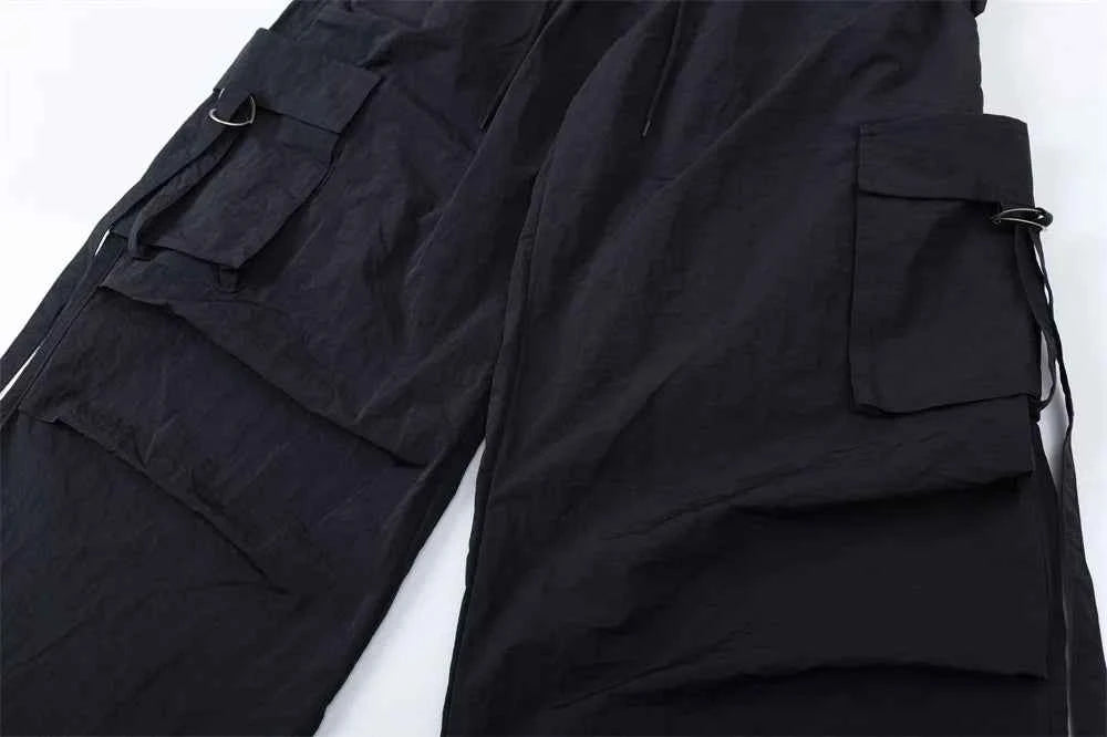 Y2K Hip Hop Spliced Pleated Sports Cargo Pant