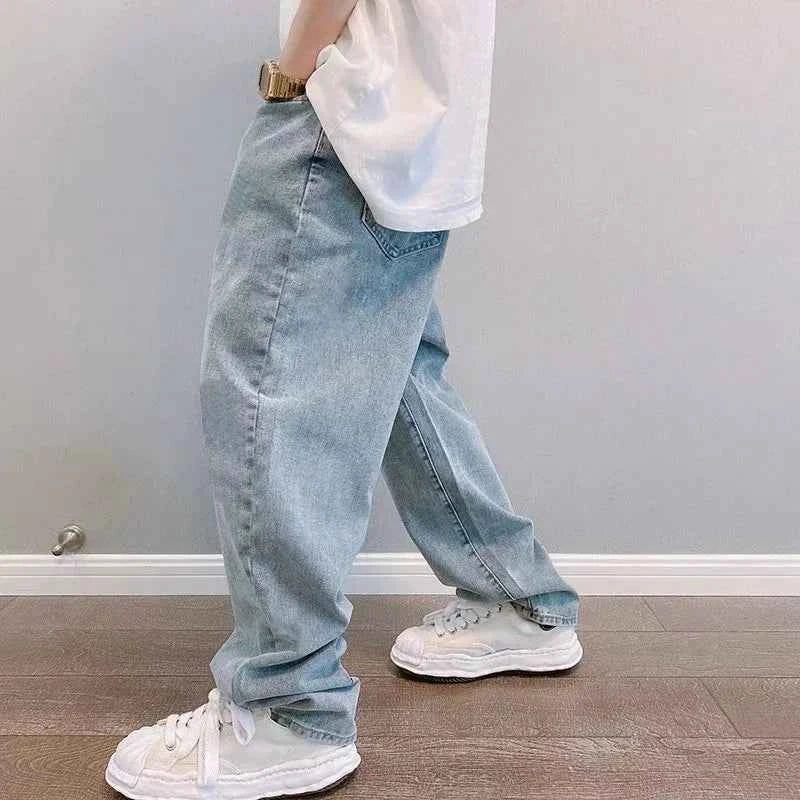 Streetwear Blue Baggy Denim Wide Leg Jeans