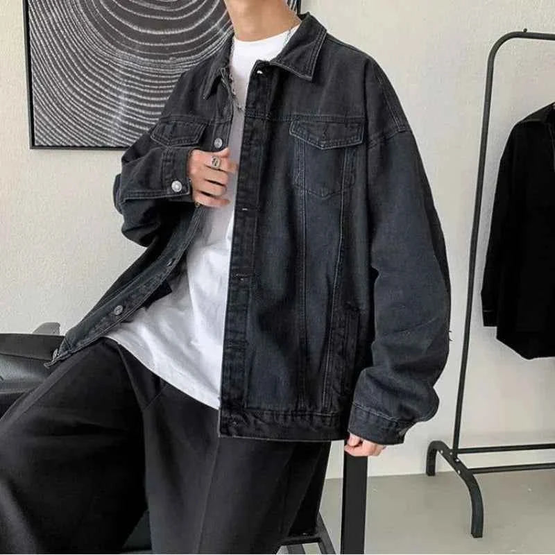 Solid Color Casual Loose Button Denim Jacket