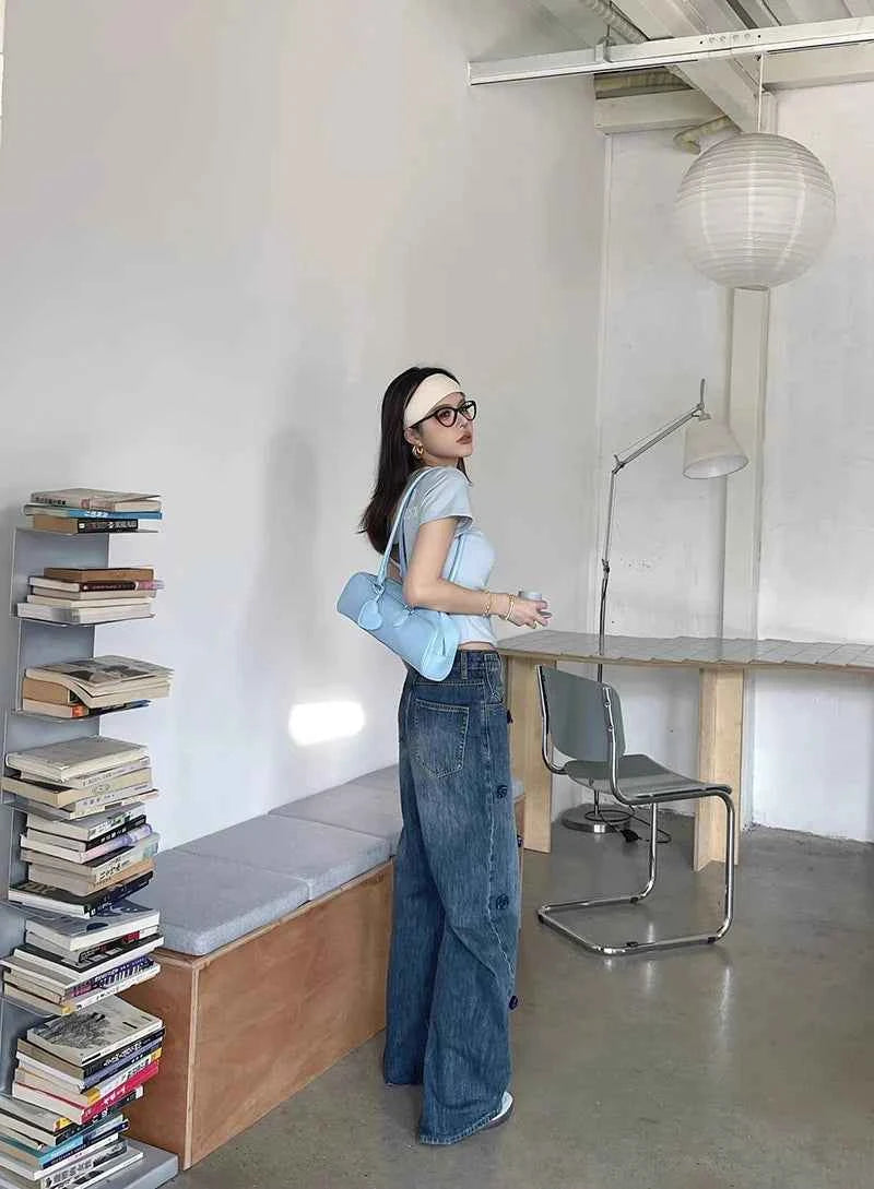 Wardrobe Staple Floral High Waist Wide Leg Jeans