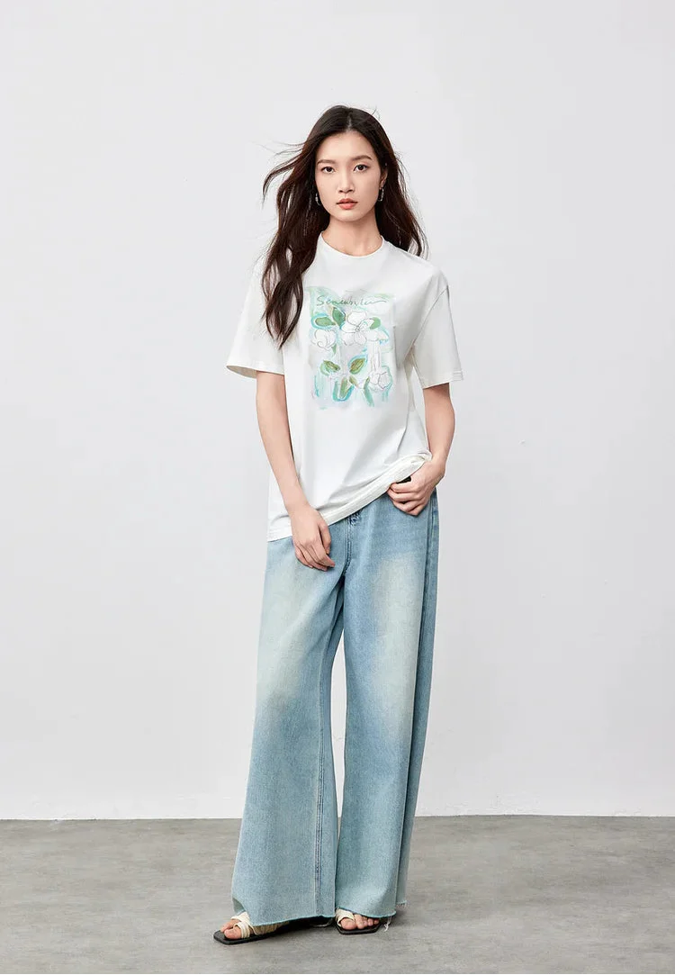 Comfortable Loose Summer Round T-Shirt - Luxuryurbanwear