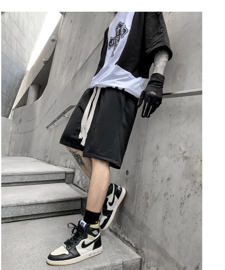 Casual Black Color Knee Length Shorts