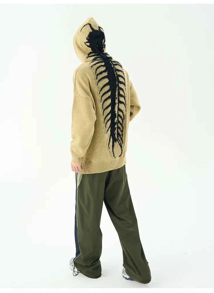 American Style Jacquard Knitwear Hoodie