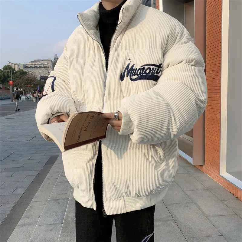 Cozy Corduroy Padded Winter Parka Puffer Jacket
