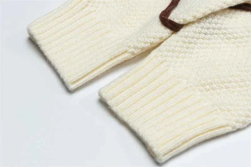 Oversized Wave Pattern Knit Jumper Sweater