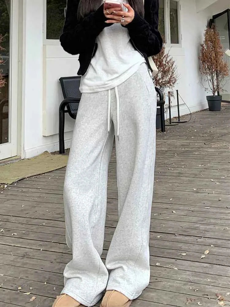 Streetwear Vintage High Waist Casual Lace-Up Sweatpants