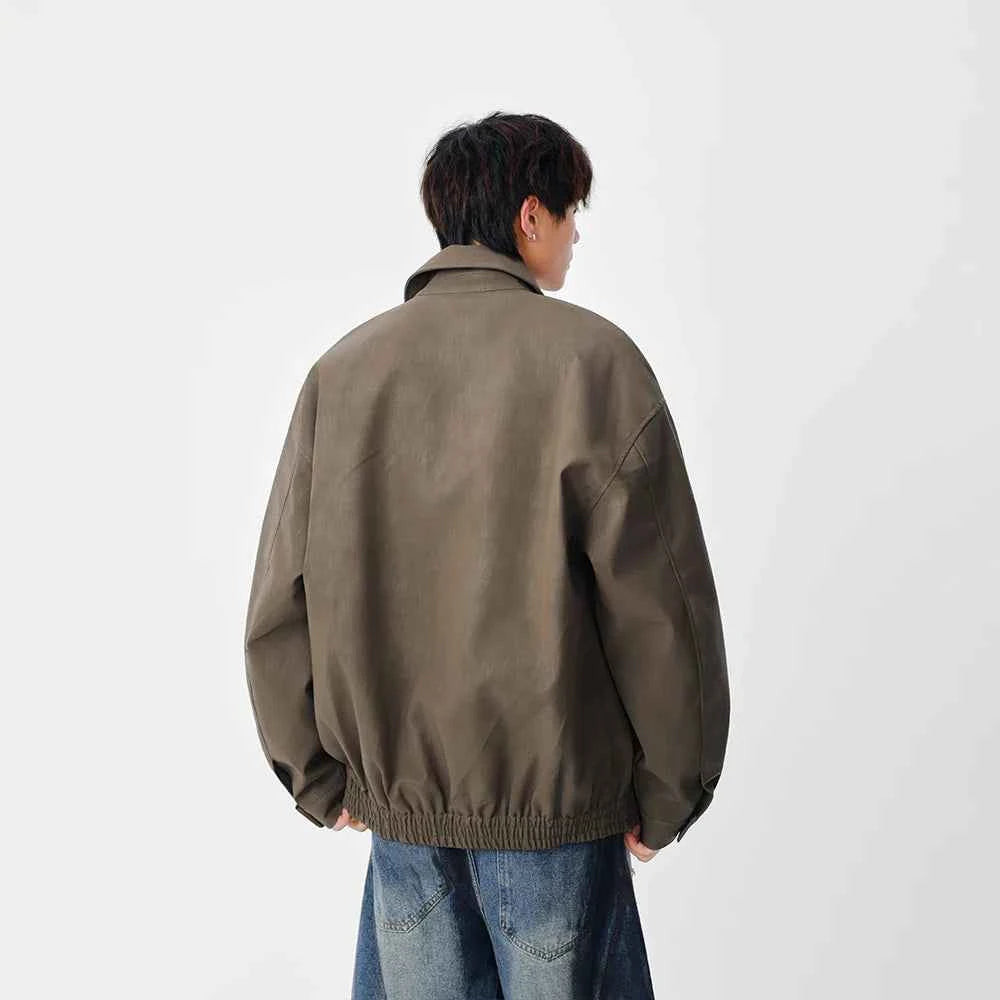 Insulated Faux Leather Loose Fit Jacket