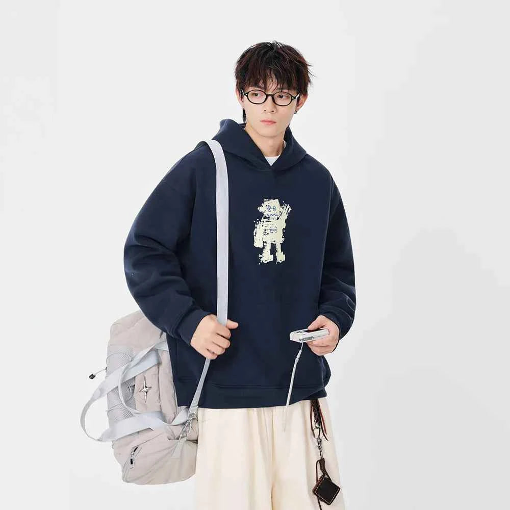 Long-lasting Robot Print Casual Hoodie