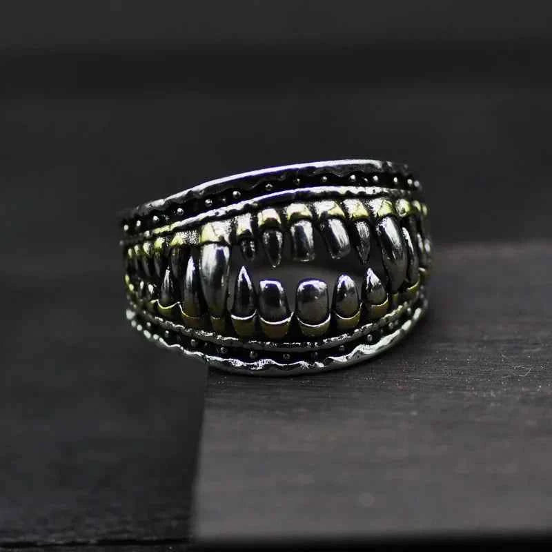 Handmade Devil Teeth Denture Ring