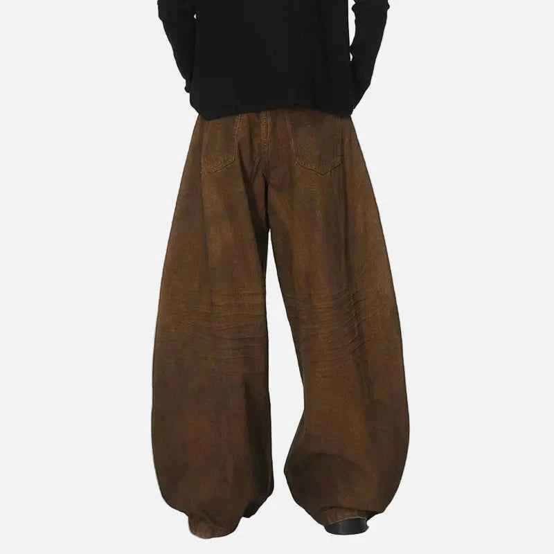 American Style Washed Brown Distressed Jeans