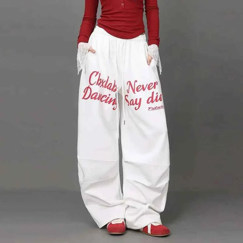 Streetwear American Style Letter Print Sweatpants