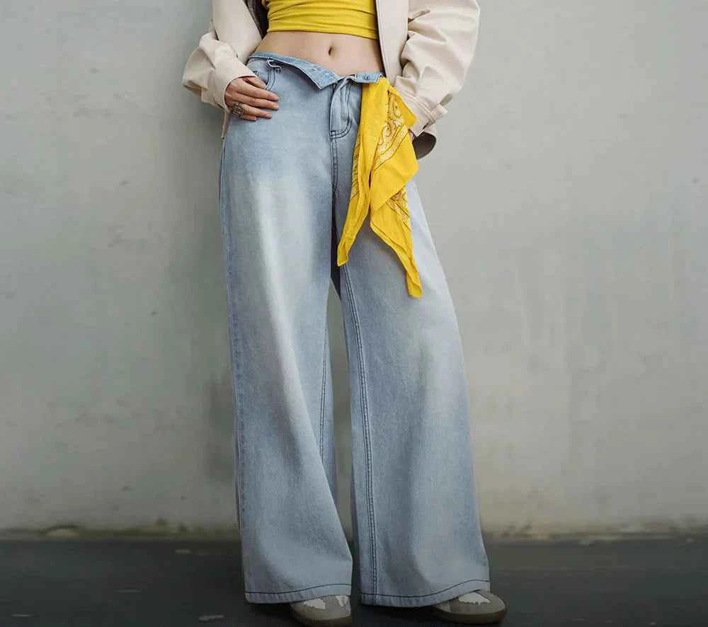 Vintage Comfort Blue Wide Leg Jeans