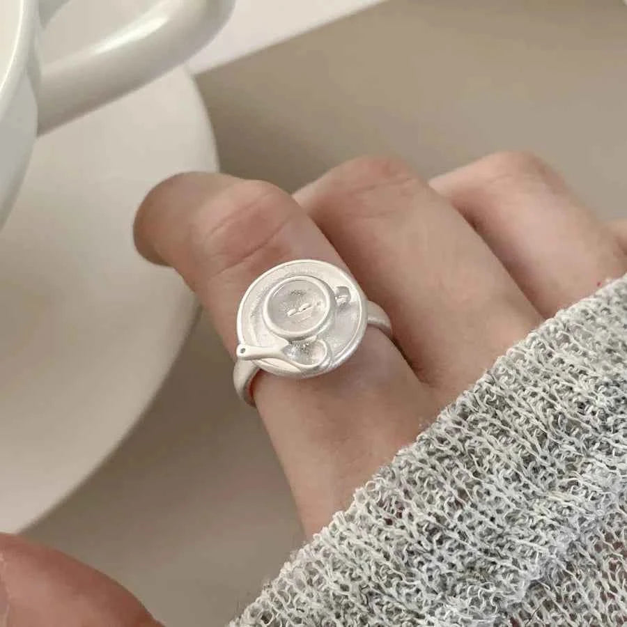 Matte Silver Open Finger Ring