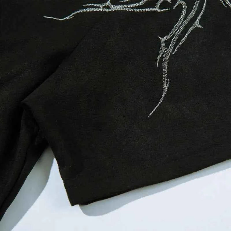 Plush Oversized Embroidered Short Sleeve T-Shirt