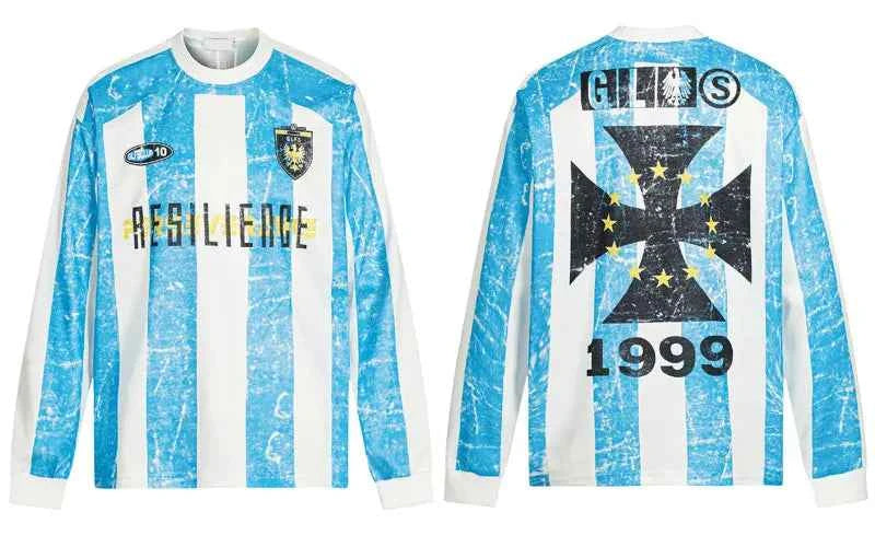 Elevated Tie Dye Mesh Striped Long Sleeve T-Shirt