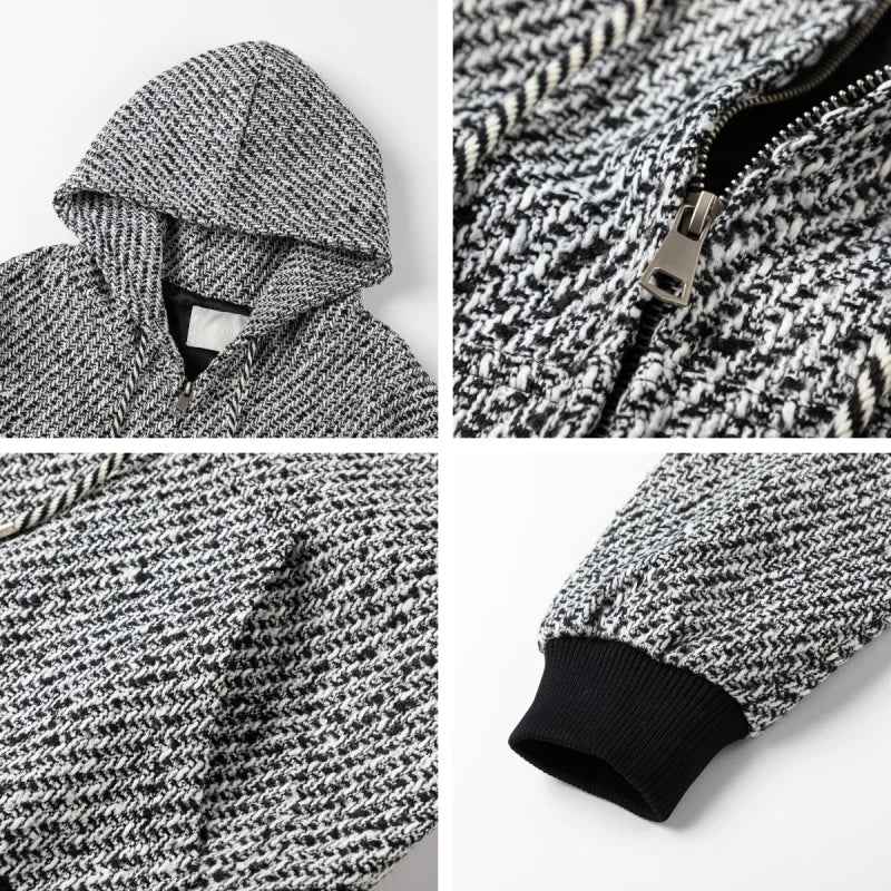 Y2K Elegant Gray Zip-Up Hooded Sweatshirt