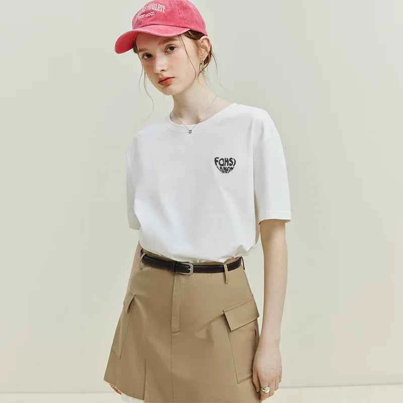 Slim Fit Round Neck Letter T-Shirt
