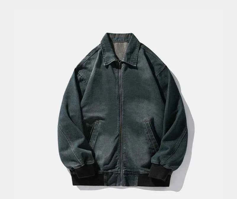 Fashionable Retro Stylish Zipper Splice Jacket
