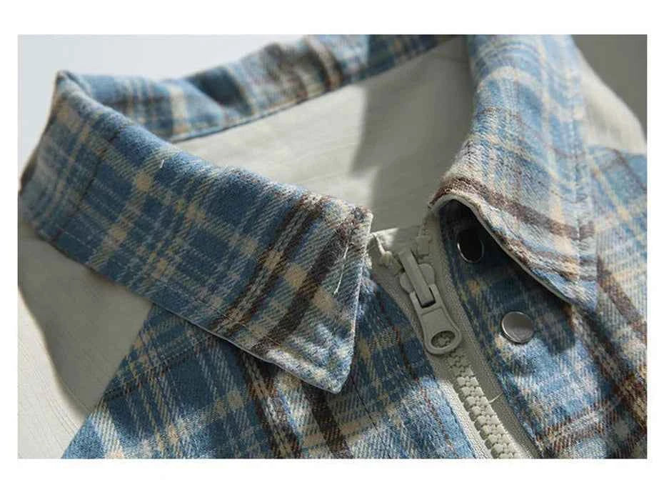 Autumn Plaid Casual Double Face Windbreaker Jacket