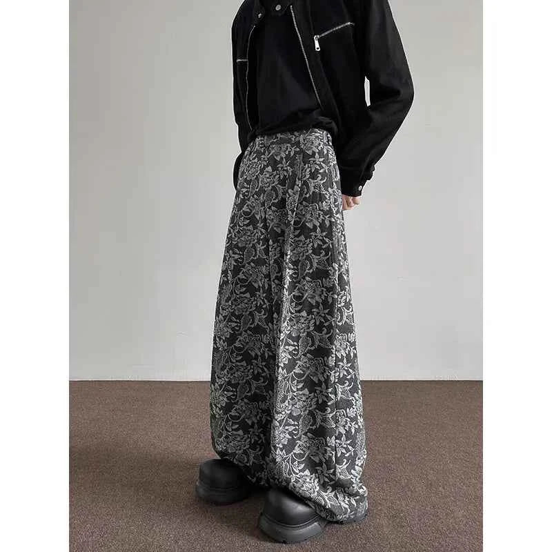 Streetwear Baggy Casual Patterned Wide Sweatpants