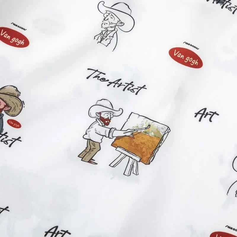 Plush Colorful Van Gogh Graphic Oversize Shirt