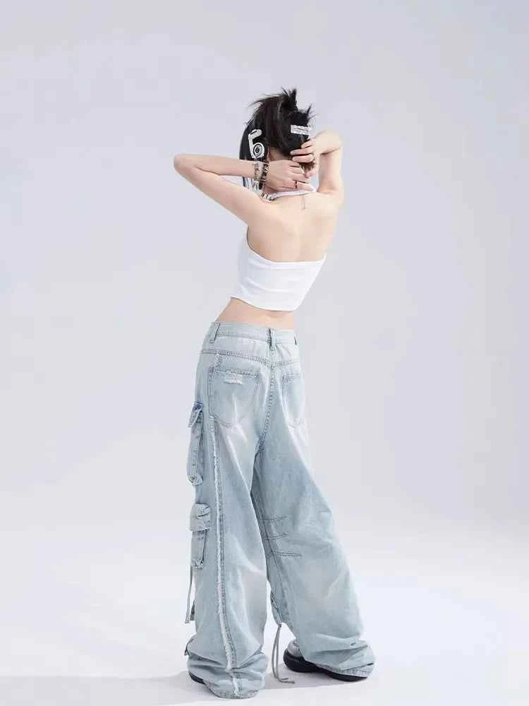 Elevated Vintage Cargo Wide Leg Jeans