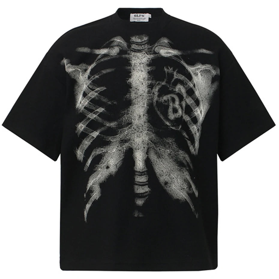 Skeleton Graphic  Streetwear Oversized T Shirt