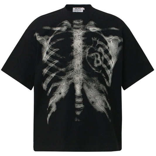 Skeleton Graphic  Streetwear Oversized T Shirt