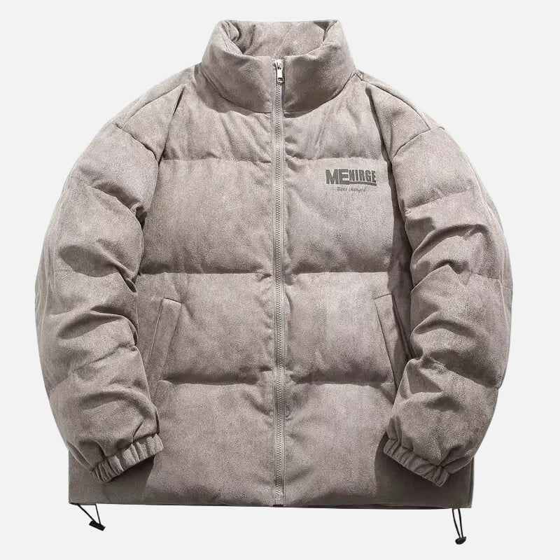 Retro Oversized Suede Parkas Puffer Jacket
