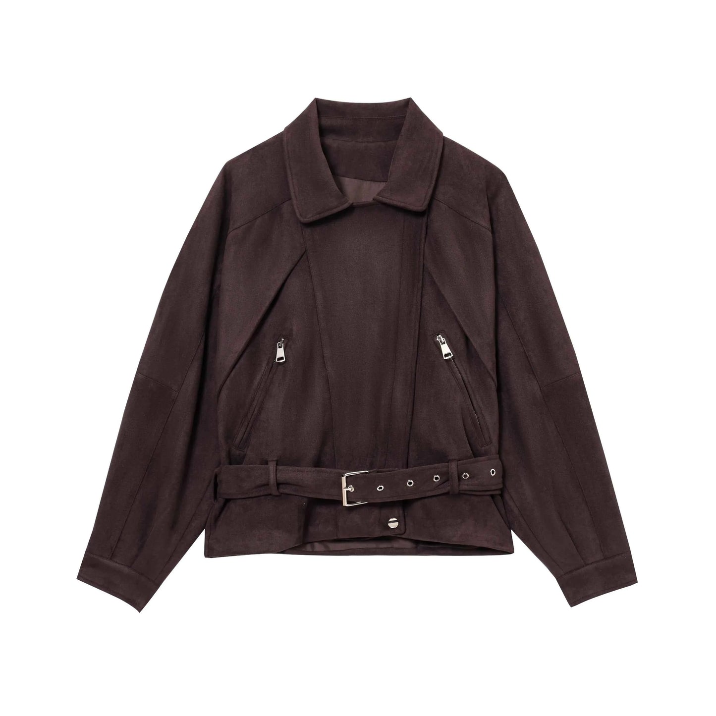 Chic Moto Zipper Belt Jacket