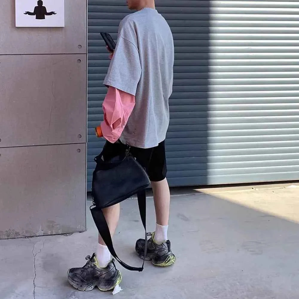 Oversize Korean Style Contrast Stitching T-Shirt