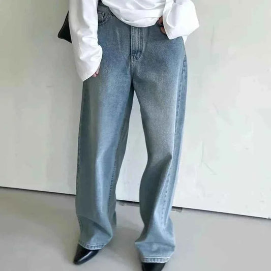 Long-lasting Patchwork Button Loose Jeans