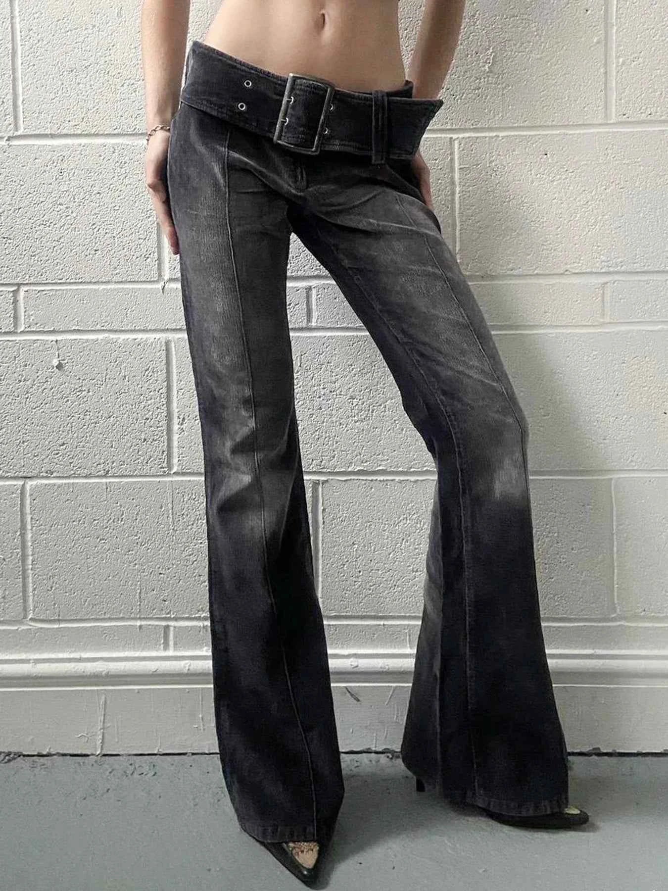 Y2K Vintage Flared Wide Leg Jeans
