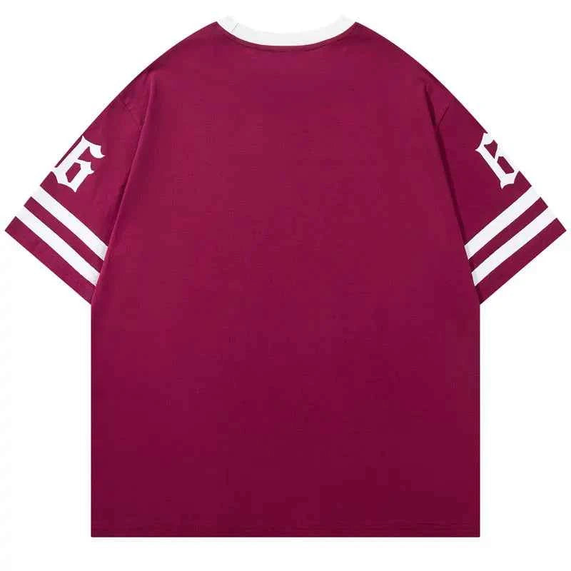 Y2K Patchwork Drawstring Graphic Short Sleeve T-Shirt