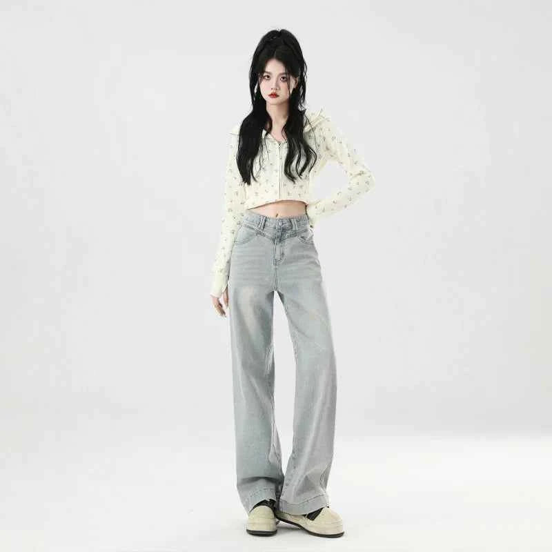 Streetwear Lightweight Wide Leg Denim Jeans