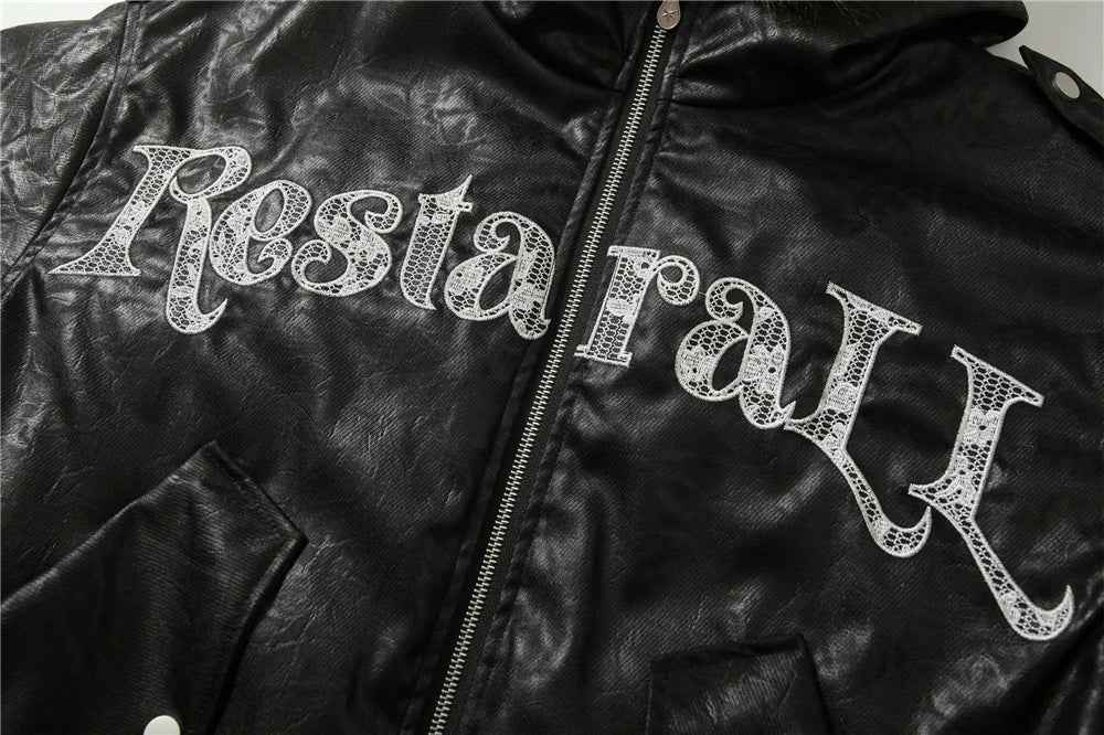 Winter Thick Warm Fur-Collar Parka Leather Jacket