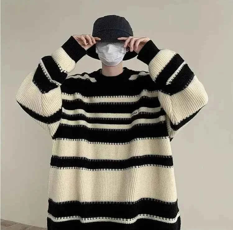 Y2K Striped Knitted Hip Hop Sweater