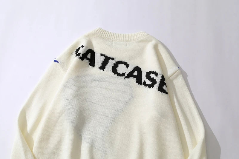 Y2K Big Heart Knitted Round Neck Jumper Sweater - Luxuryurbanwear