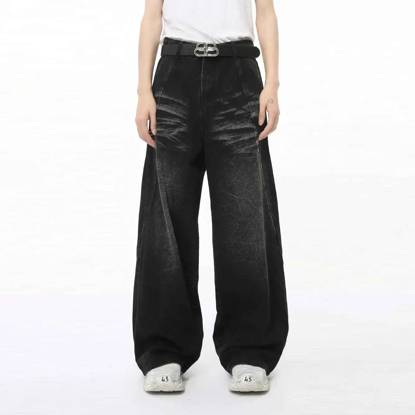 Streetwear Distressed Loose Fit Wide Leg Jeans