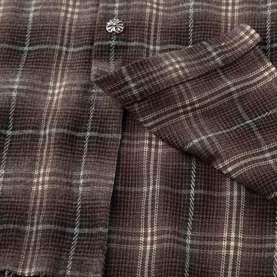 Plaid Loose Long Sleeve Fake Two Piece Button-Up Shirt